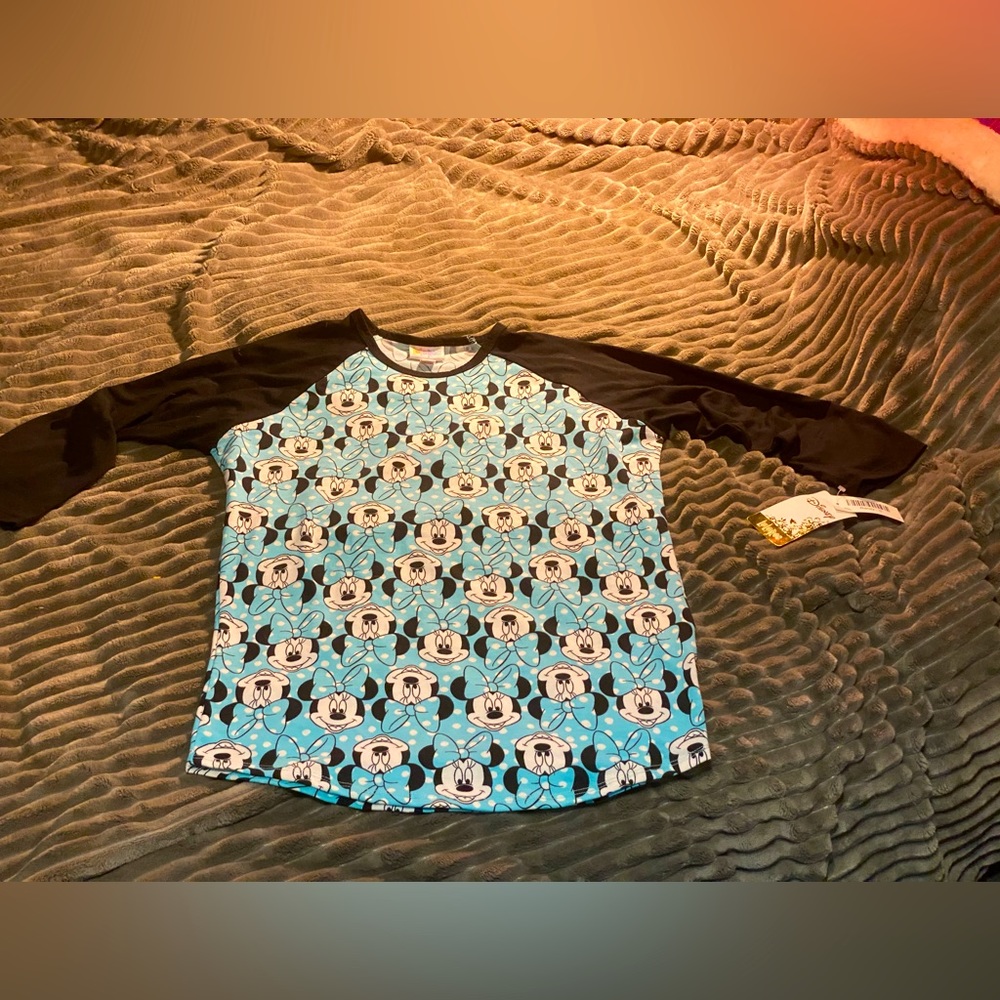 SALE 5/$25 NWT Disney LuLaRoe Randy baseball jersey,black/blue Minnie Mouse S